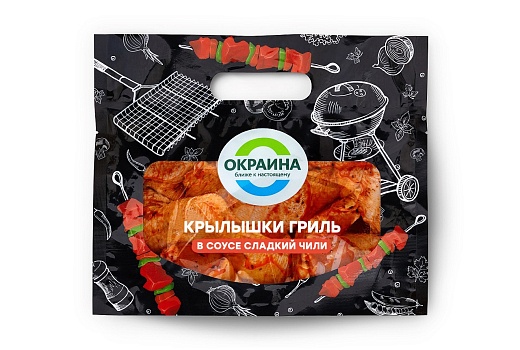 картинка Крылышки гриль в соусе Сладкий чили Окраина (0,96-1,1кг) от магазина Окраина