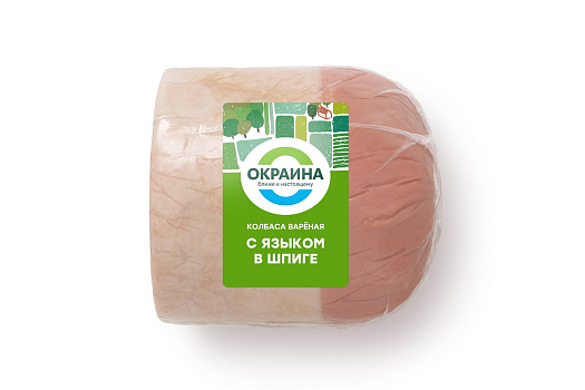 картинка Колбаса с языком в шпиге Окраина 420-650г от магазина Окраина