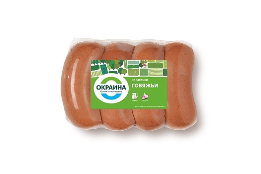 картинка Сардельки Говяжьи в натуральной оболочке 400-600г от магазина Окраина